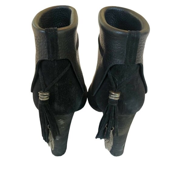 Sigerson Morrison Black Ferg Leather Suede Booties - Picture 6 of 13